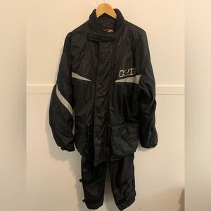 Vintage HJC Black Motorcycle Jacket and Pants Set